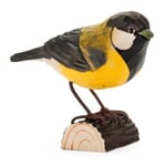 Great tit limewood hand carved