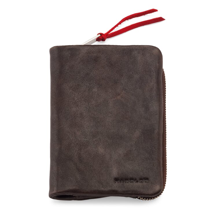 Billetera Supercourse, Marrón oscuro / rojo