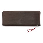 Leather Etui Supercourse Small Dark Brown/Red