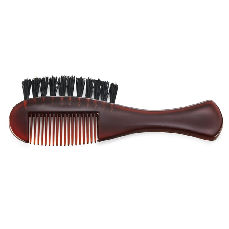 Beard comb with an integrated brush