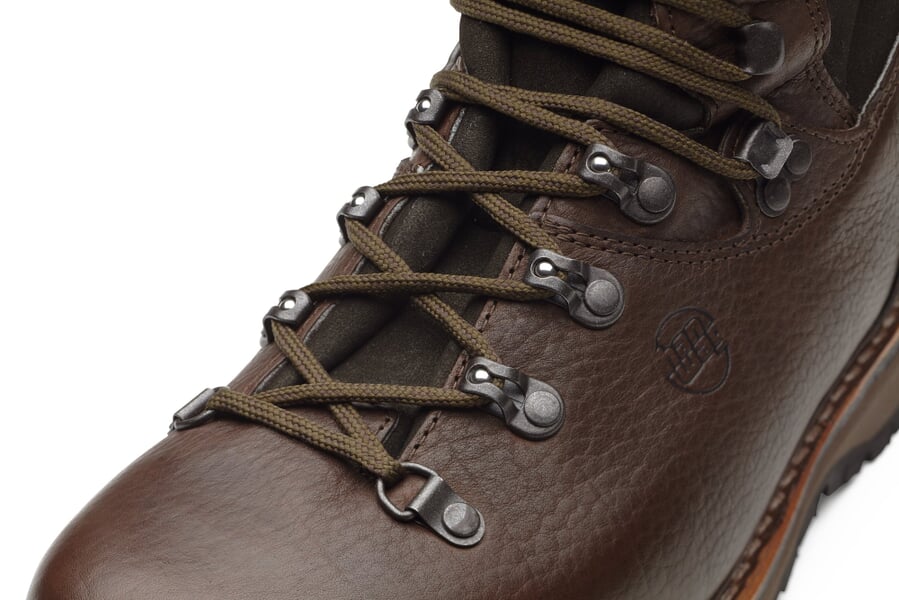 Herren-Wanderschuh Yakleder Dunkelbraun, Detailsicht