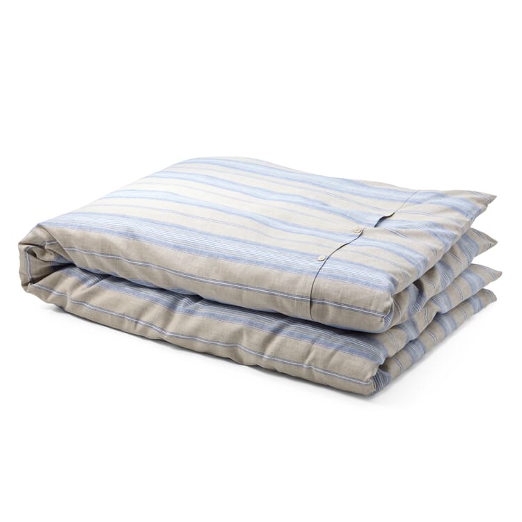 Comforter cover linen striped, Blue stripe
