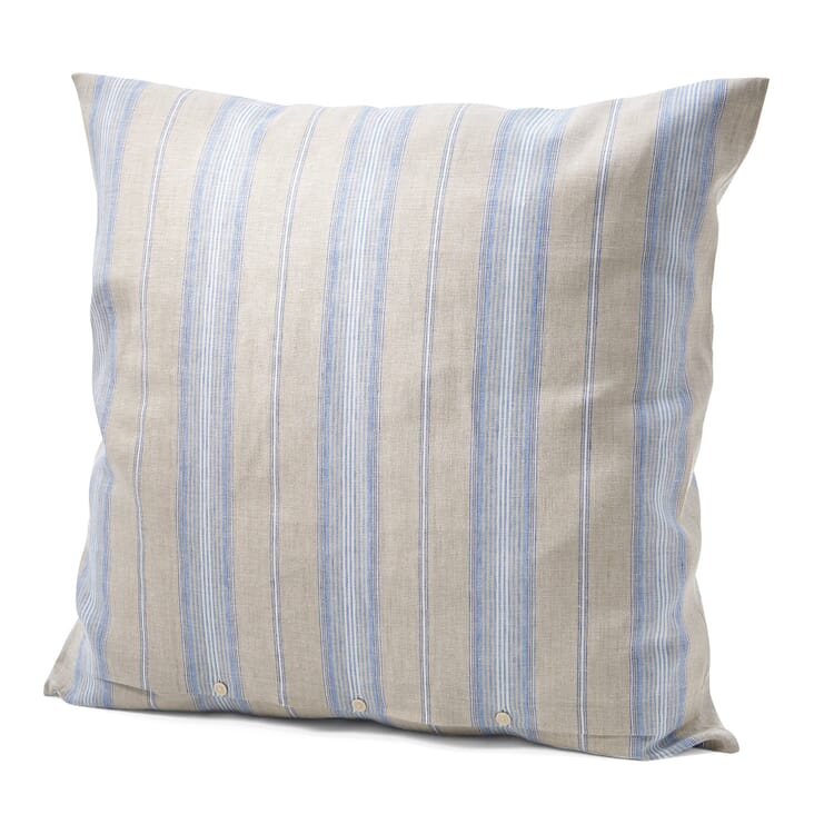 Fodera per cuscino in lino a righe, Righe blu