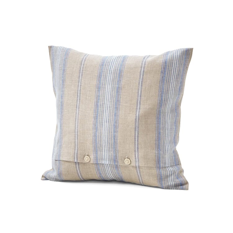 Fodera per cuscino in lino a righe, Righe blu