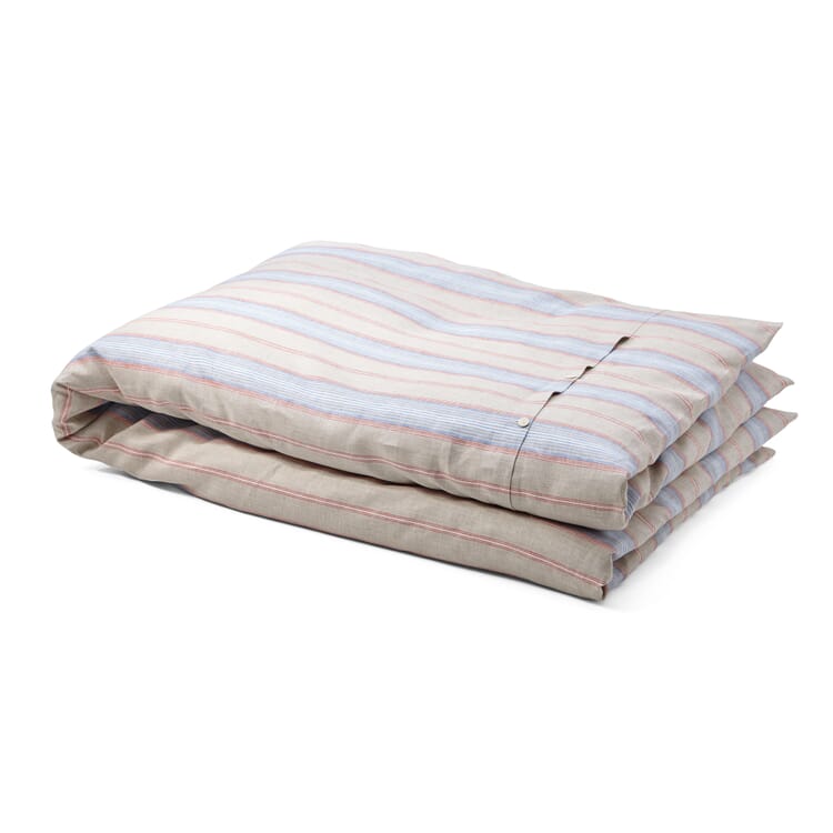 Comforter cover linen striped, Red blue stripe