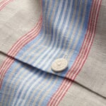 Duvet Cover Made of Linen Red and Blue Striped 155 × 220 cm