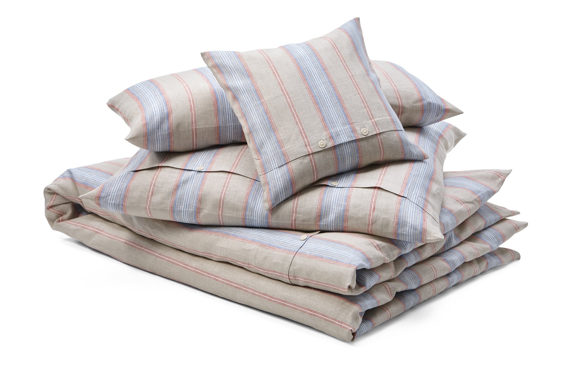 Yard Hebden Mélange Stripe 100% Cotton Blush Fitted Sheet Yard Hebden Mélange Stripe 100% Cotton Blush Fitted Sheet