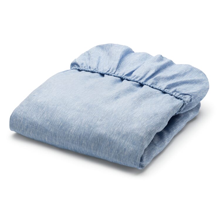 Fitted sheet linen, Blue