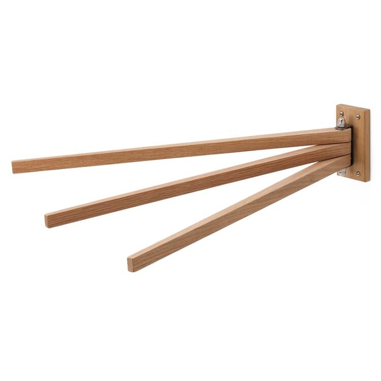 Håndklædestang i tre dele af egetræ