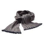 Baby Alpaca Knit Scarf Blue-Beige