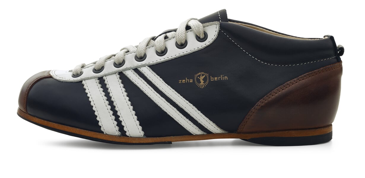 Leather sports shoe Dark blue