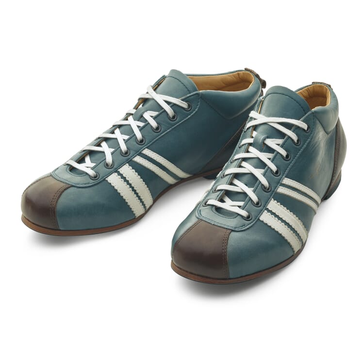 Leather Sport Shoe, Grey-Blue