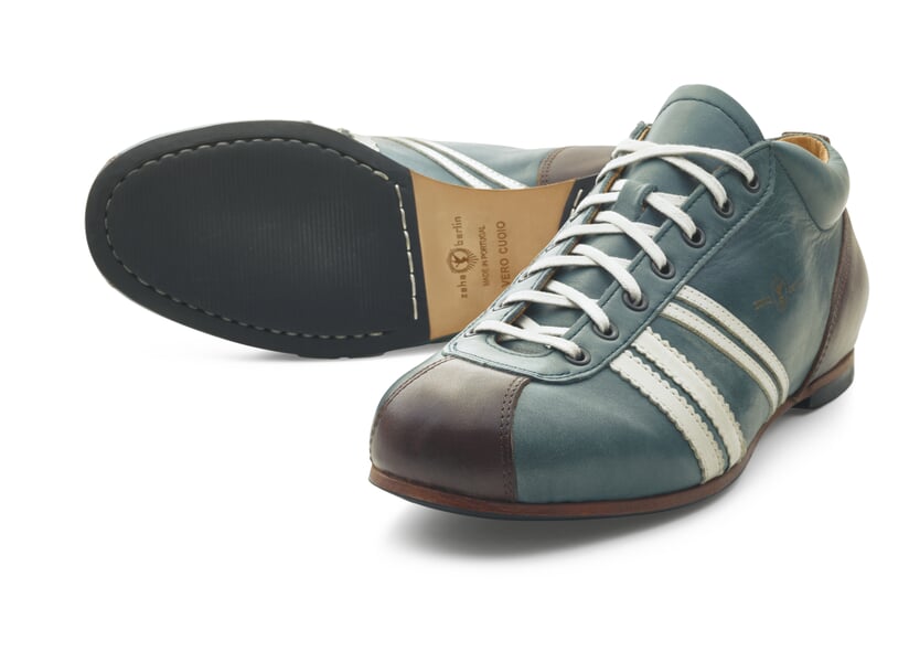 Ledersportschuh Graublau