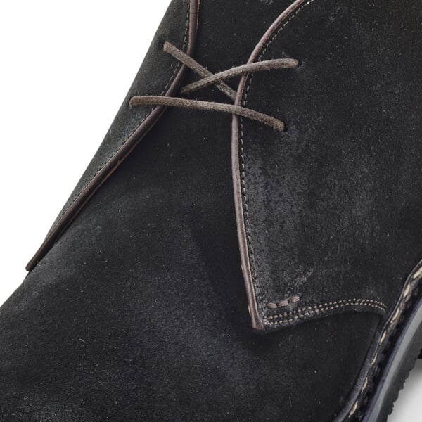 Herrenschuh Veloursleder Dunkelbraun, Detailsicht