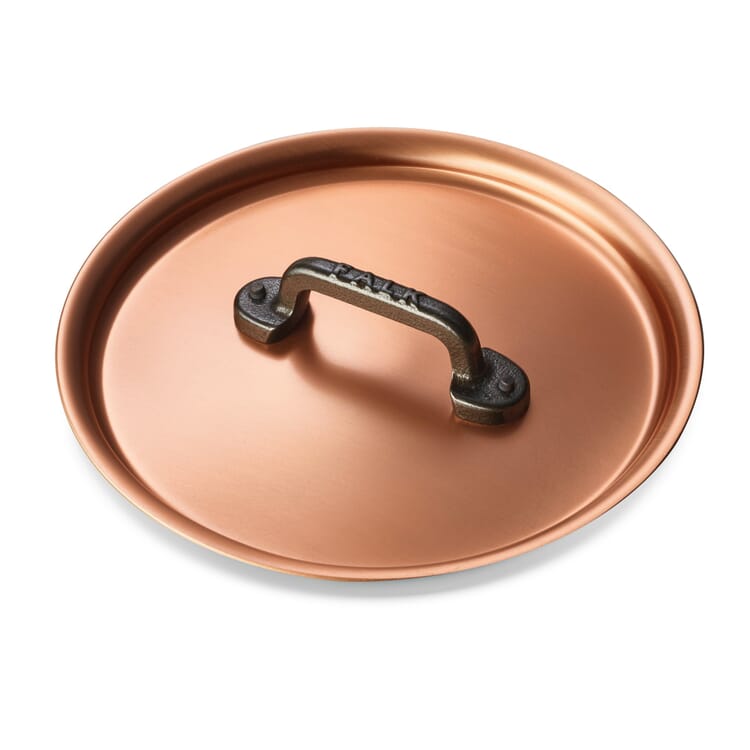 Låg til kogegrej i kobber, Ø 16 cm