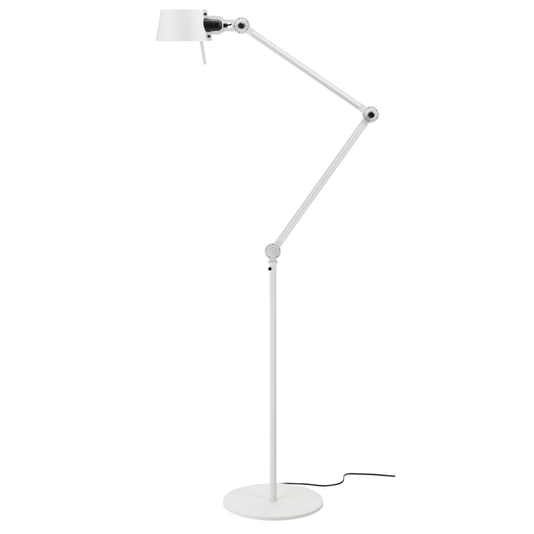 Tonone gulvlampe i stål og aluminium, Hvid