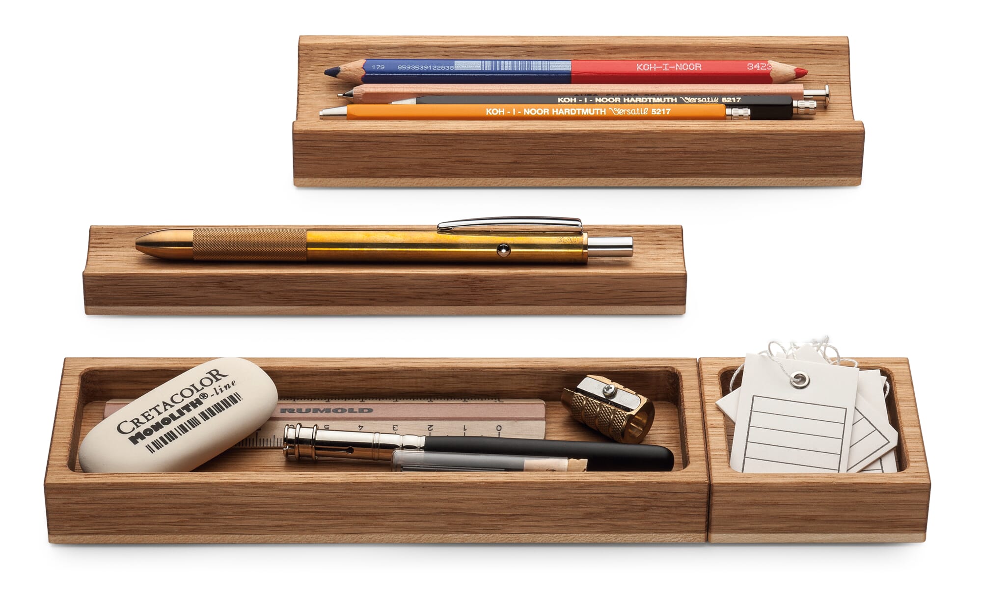 Oak Wood Pen Tray  Four Pen Organizer – The Paper Mind