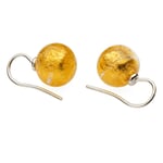 Boucles d'oreilles en verre de Murano Doré