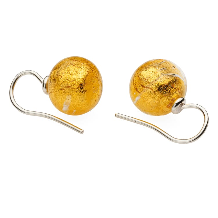 Murano Glass Earrings, Golden-Coloured
