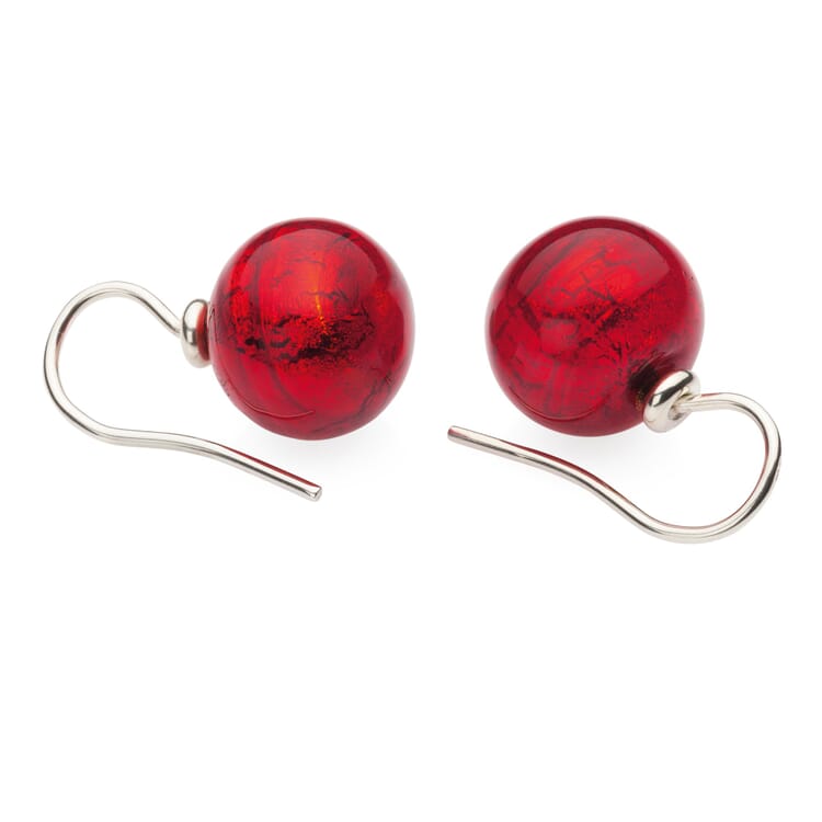 Murano Glass Earrings, Red