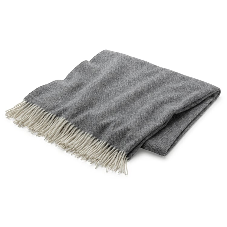 Blanket lambswool herringbone, Dark gray Manufactum