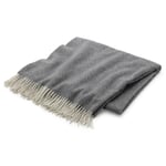 Tæppe af lammeuld med sildeben Mørkegrå