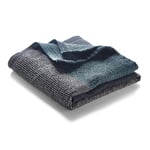Handtuch Waffelpiqué Lyocell Leinen Anthrazit-Blau Handtuch
