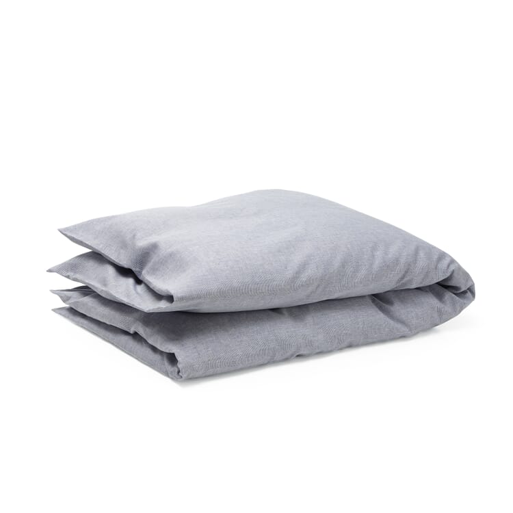 Comforter cover linen, Blue-White