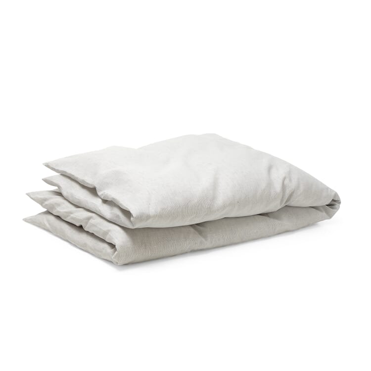 Funda nórdica de lino, Blanco-azul