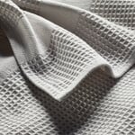 Bath Towel Waffle Fabric Made of Half Linen Light Grey