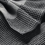 Bath Towel Waffle Fabric Made of Half Linen Black