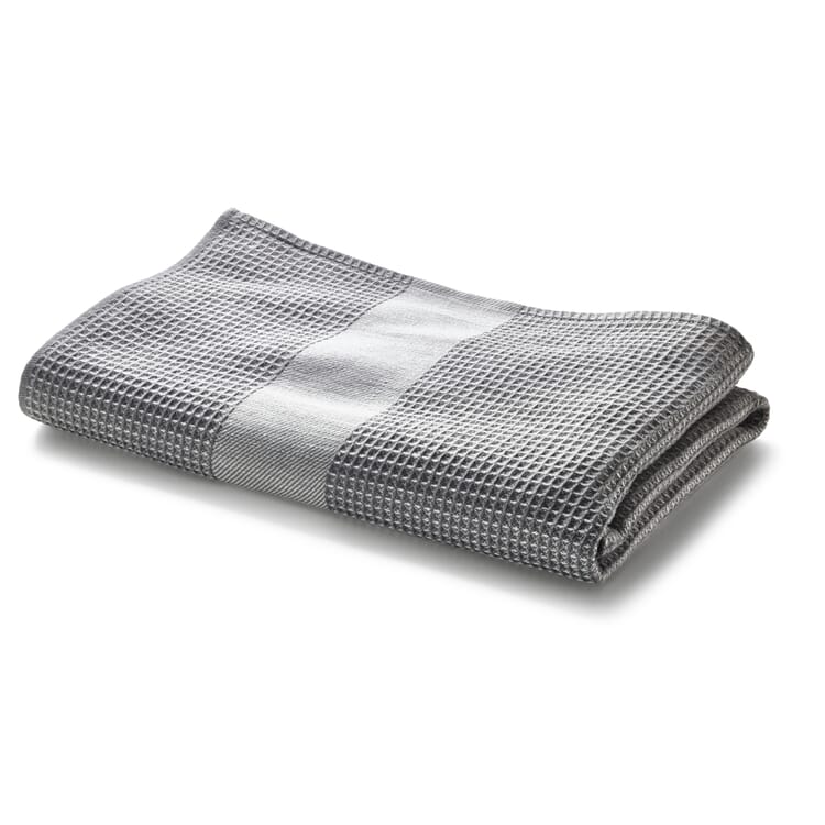Shower towel waffle piqué half linen, Gray