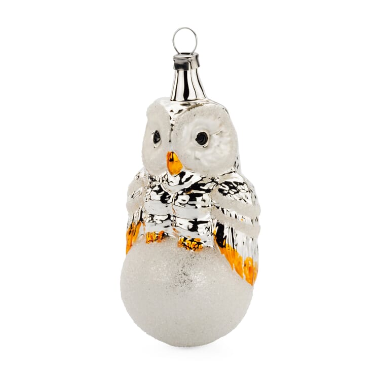 Hibou en verre de Lauscha traditionnel
