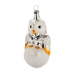 Hibou en verre de Lauscha traditionnel