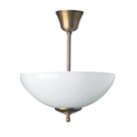 Loftslampe i messing med stang