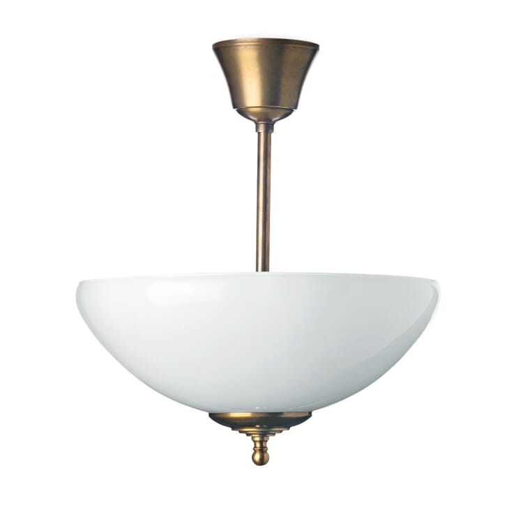 Loftslampe i messing med stang