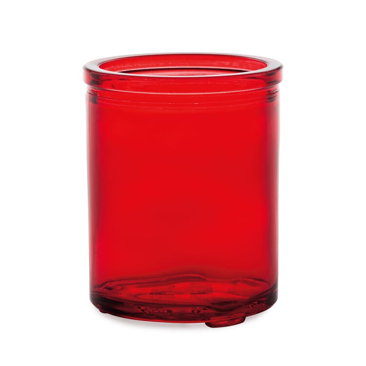 Teelichtglas hoch, Glas rot lackiert