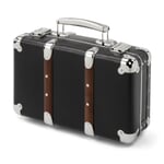 Black Cardboard Suitcases with Wooden Slats Black Extra Small