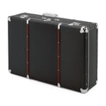 Zwarte kartonnen koffer met houten strips Zwart B 70 x H 47 x D 20 cm