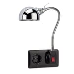 Plug-In Lamp with Gooseneck Plug in Black