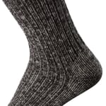 Cotton and Linen Long Life Socks Black-and-white melange
