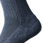 Wool sock with fulling felt sole Navy