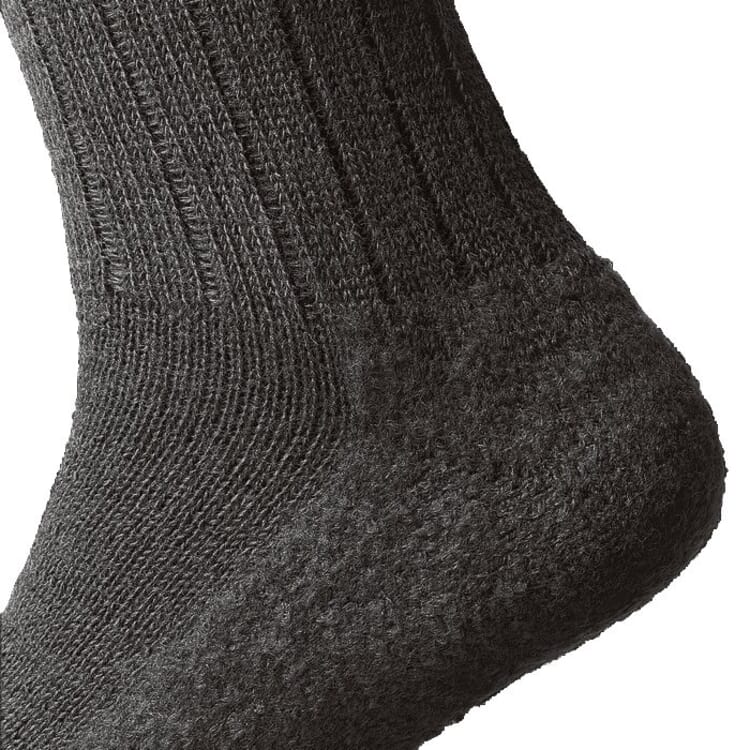 Wool sock with fulling felt sole, Anthracite
