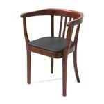 Stoelcker Stuhl mit Lederpolster Rotbraun gebeizt