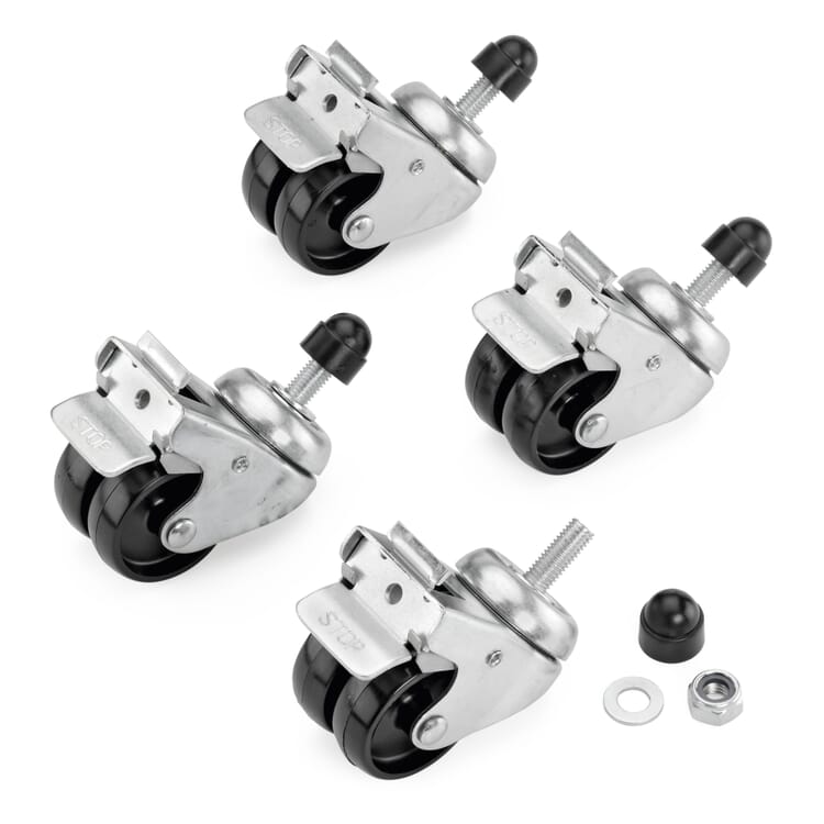 Roulette double pour pied de parasol