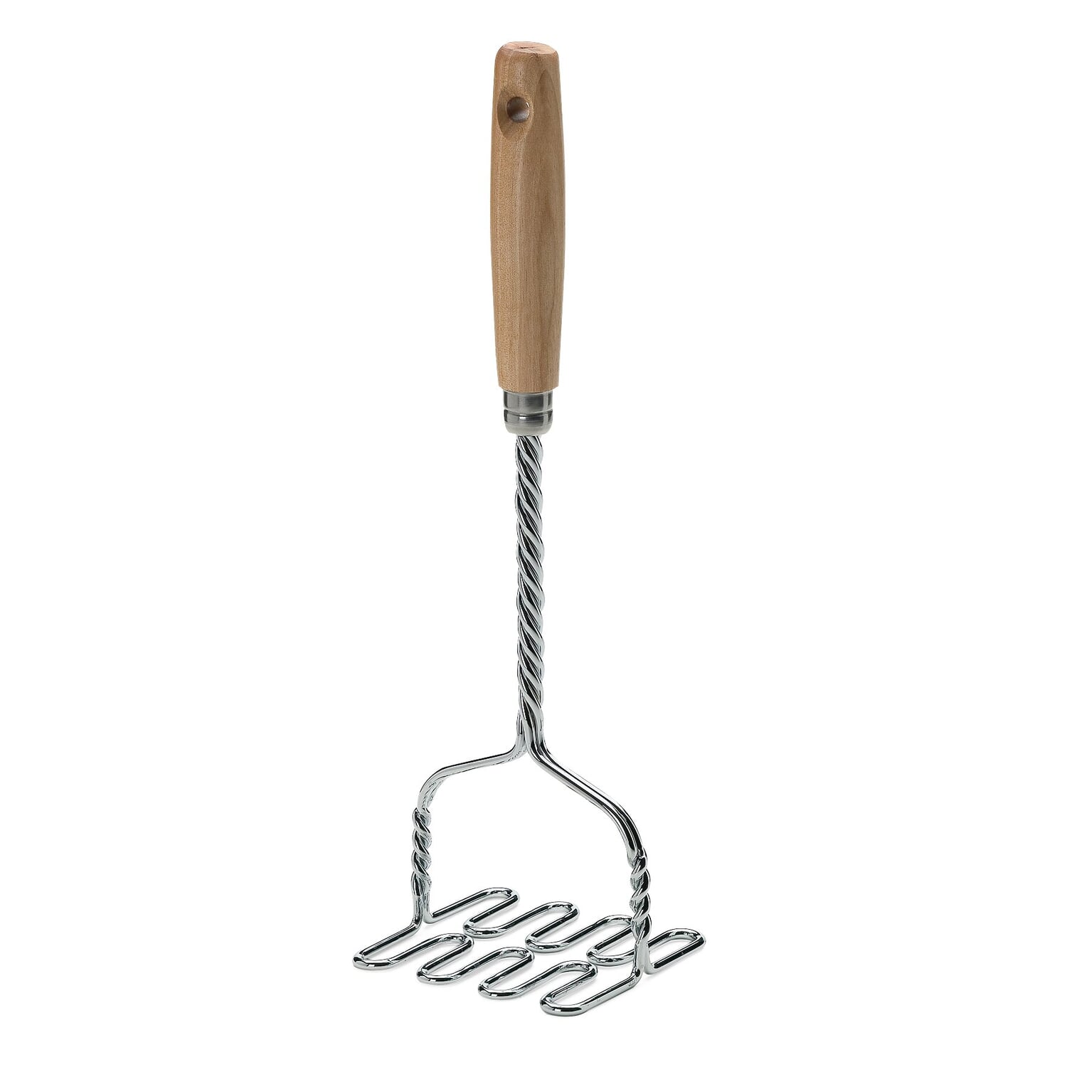 Fourté 30 Chrome Plated Square-Faced Potato / Bean Masher with Rubber  Handle