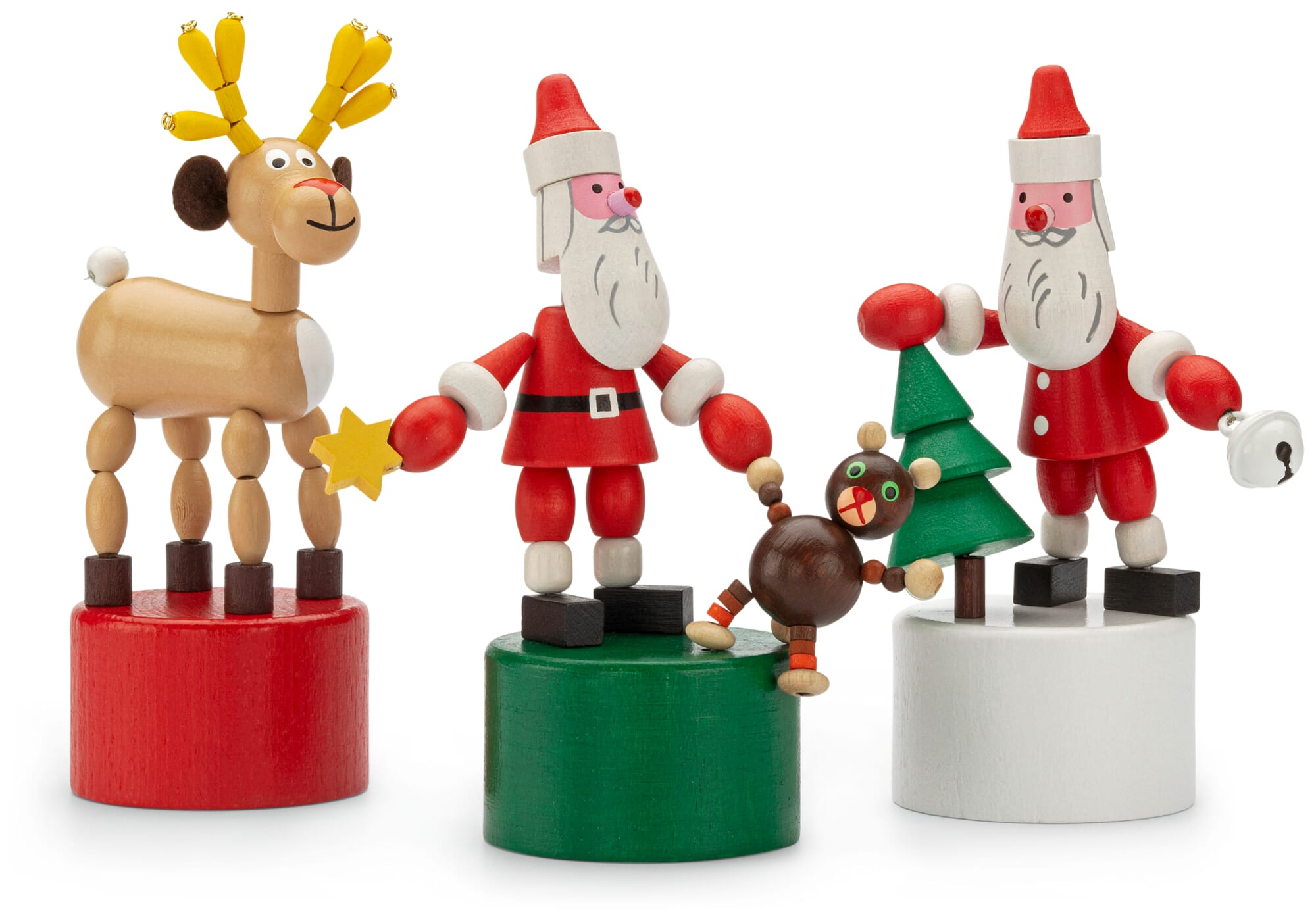 Drückfiguren  SET Drücktiere Weihnachtsfiguren Wackelfiguren Holz Kaufen