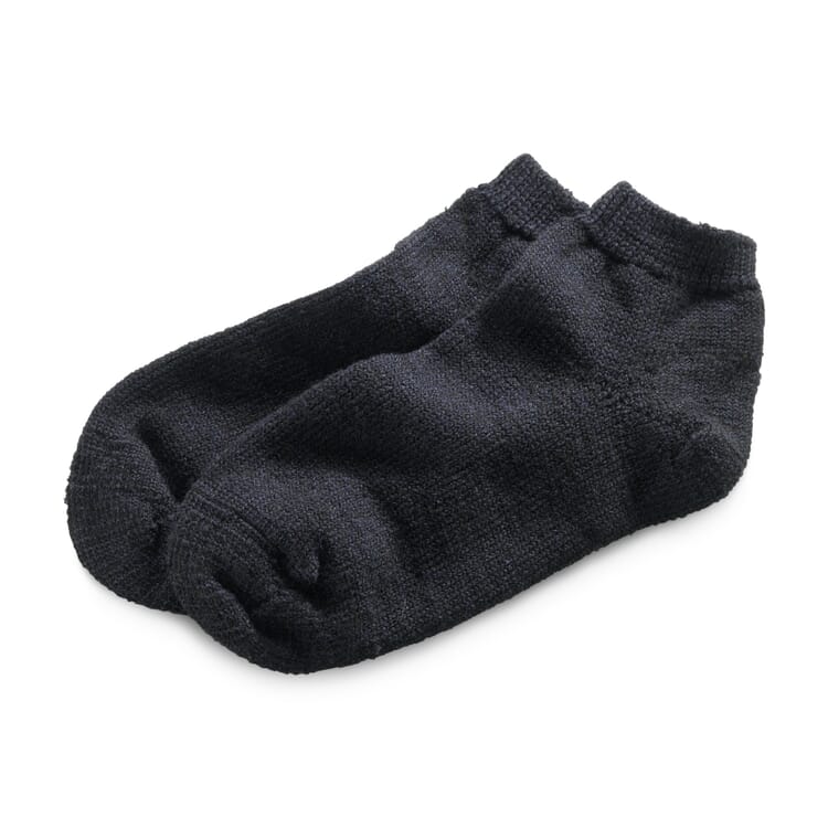 Wool and Silk Slipper Socks, Black