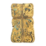 Wall Crucifix Made of Gilded Damascus Steel