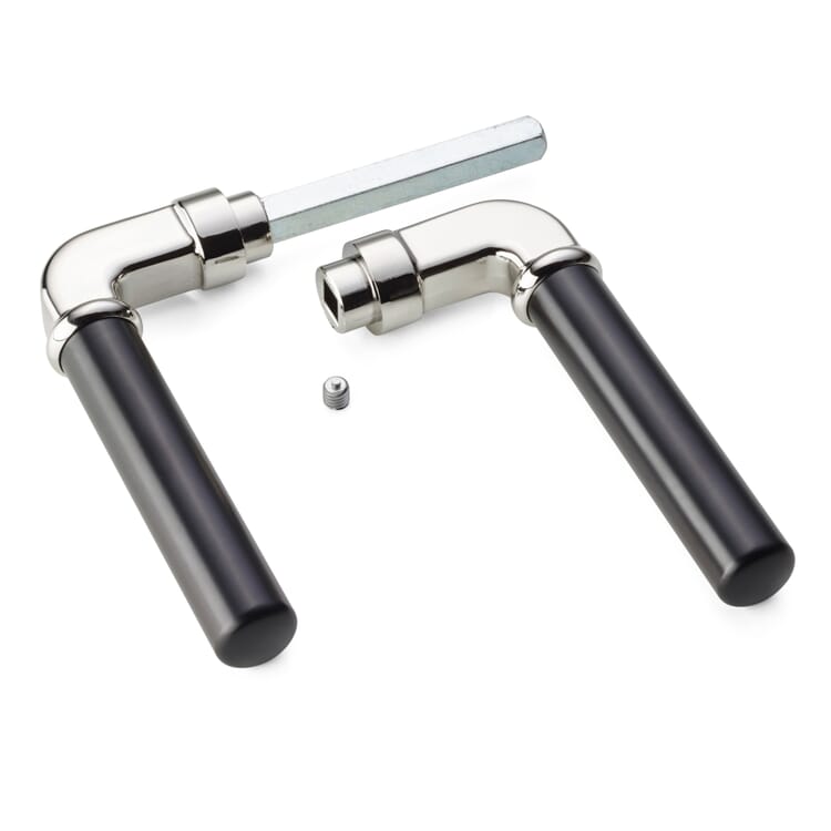 Håndtag i trykstøbt zink, sortlakeret